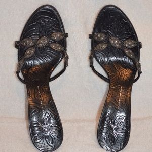Giuseppe Zanotti Black/Pewter Embellished Heels